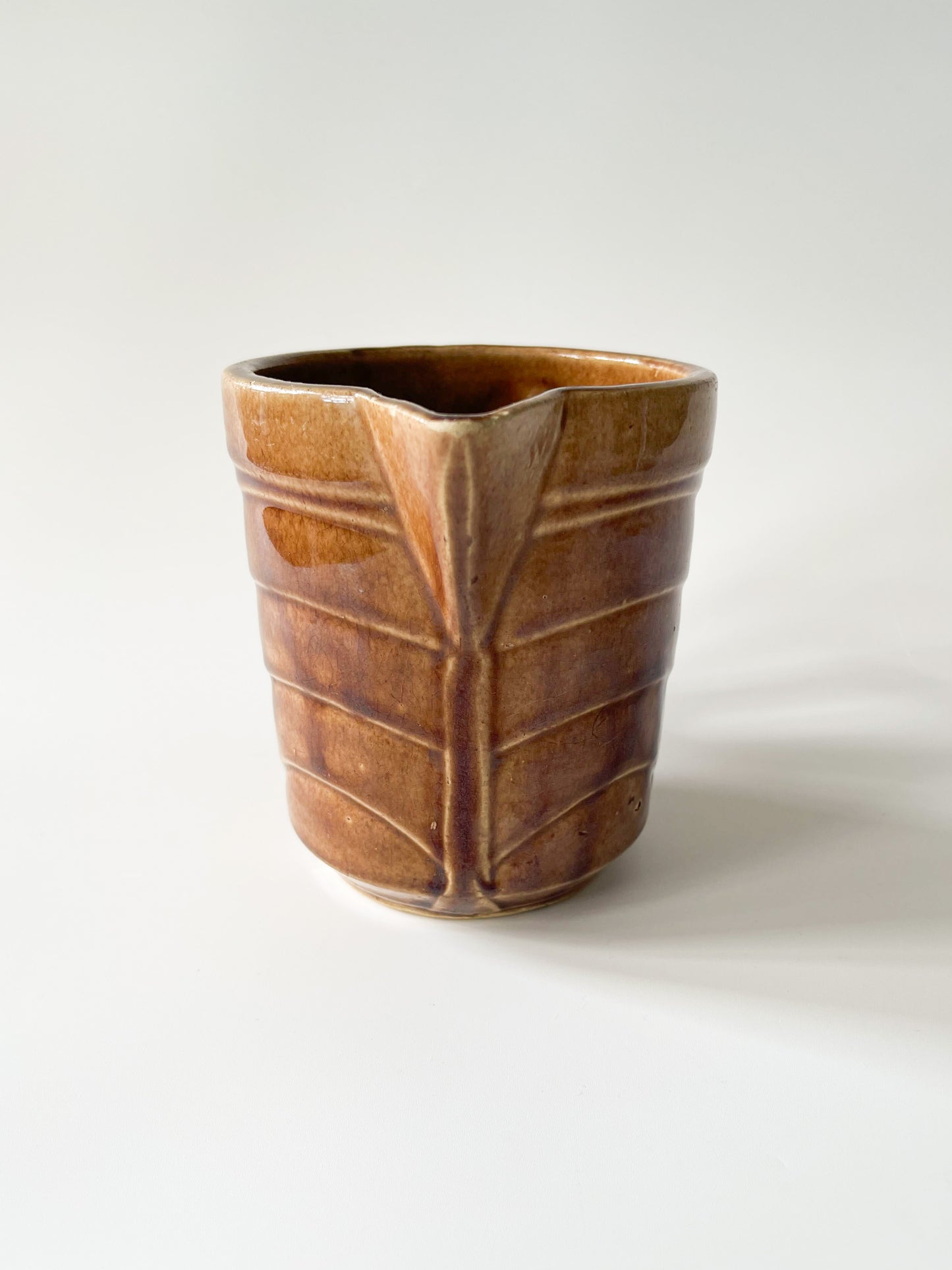 Vintage Monmouth Pottery Chevron Stoneware Pitcher No. 1