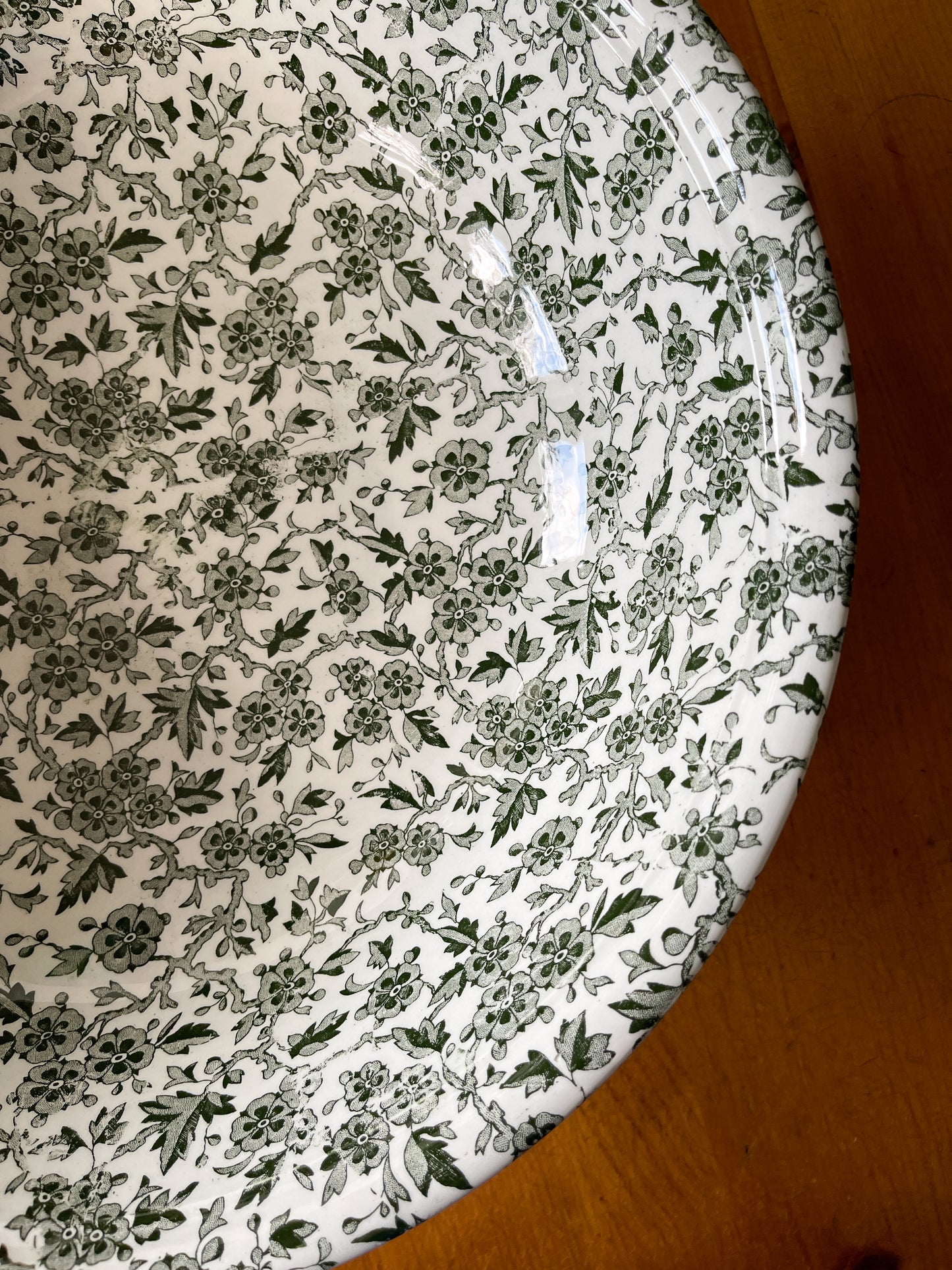 Rare Burleigh Arden Green Large Basin Bowl