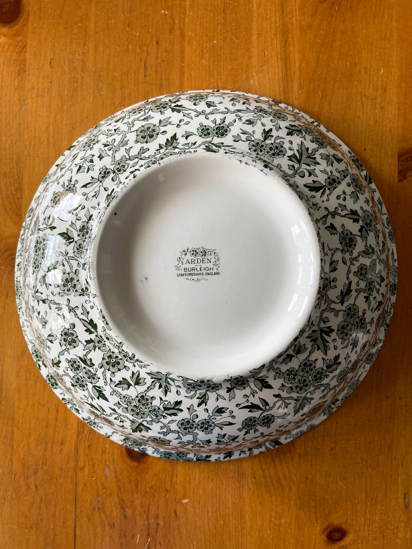 Rare Burleigh Arden Green Large Basin Bowl