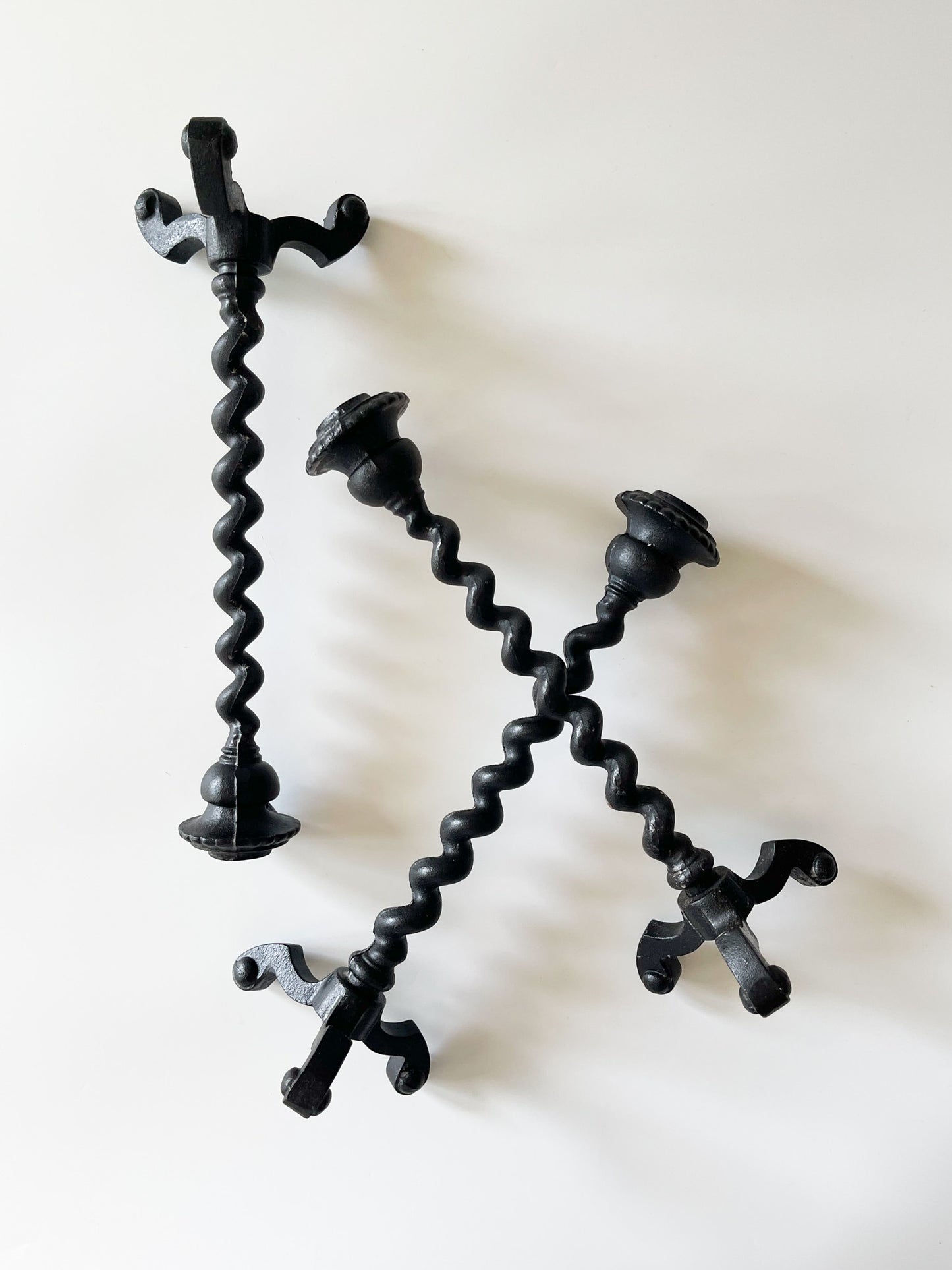 Vintage Colonial Cast Iron Twist Candlestick