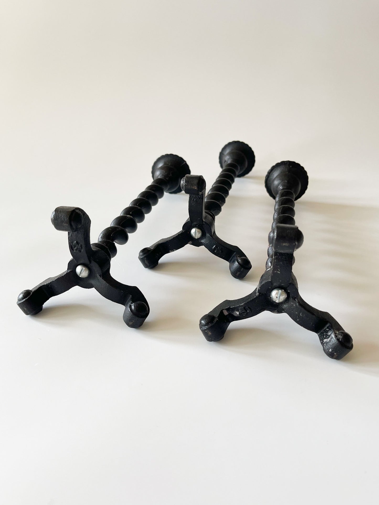 Vintage Colonial Cast Iron Twist Candlestick