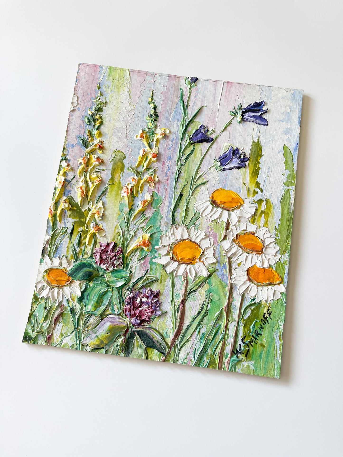 Vintage Impasto Floral Painting W. Smirnoff