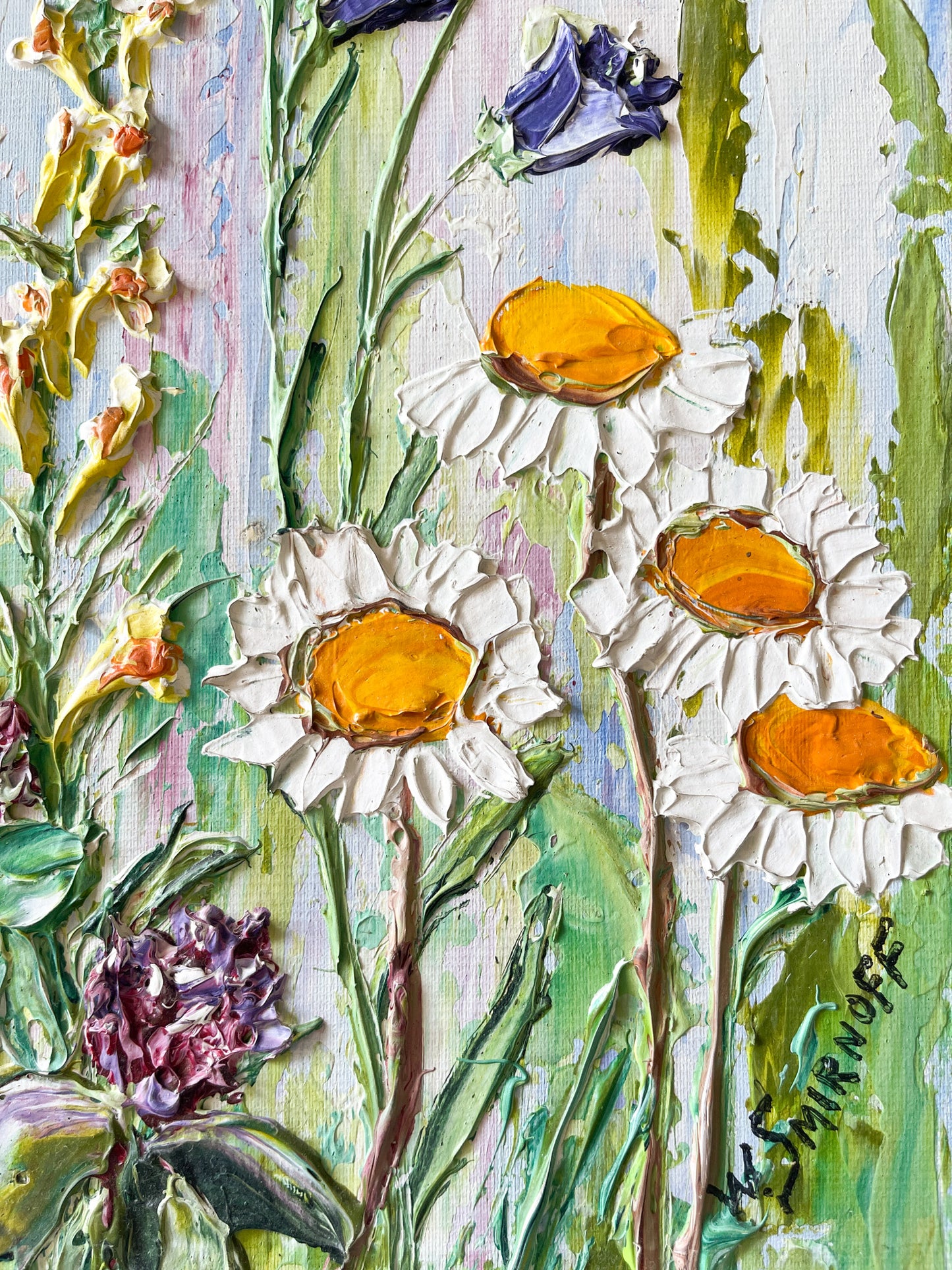 Vintage Impasto Floral Painting W. Smirnoff