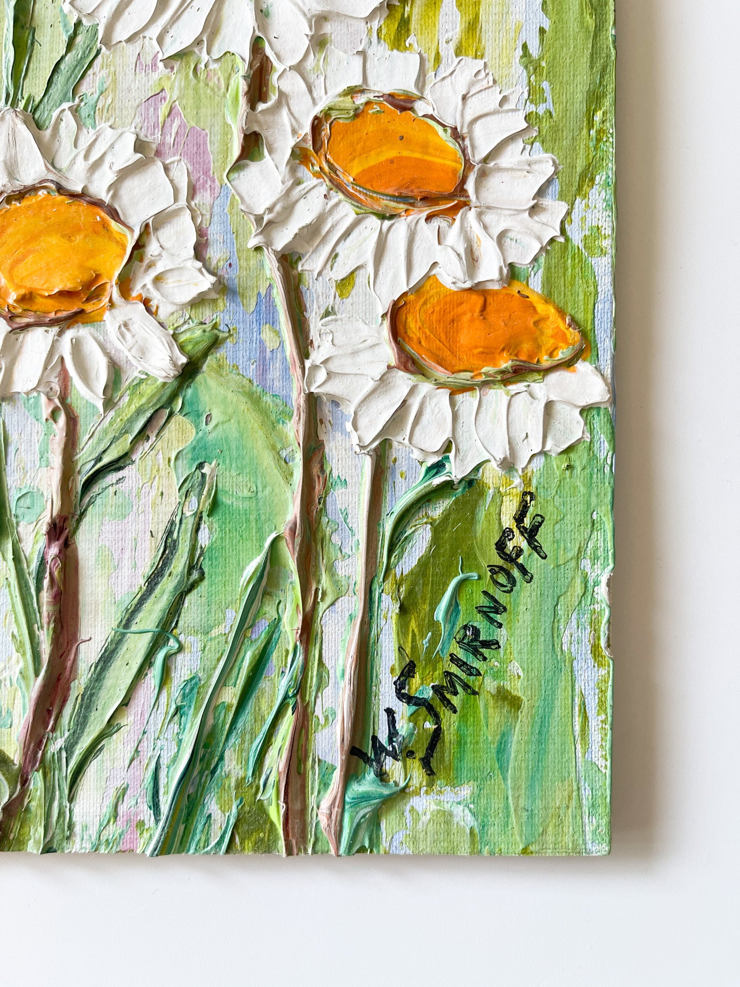 Vintage Impasto Floral Painting W. Smirnoff
