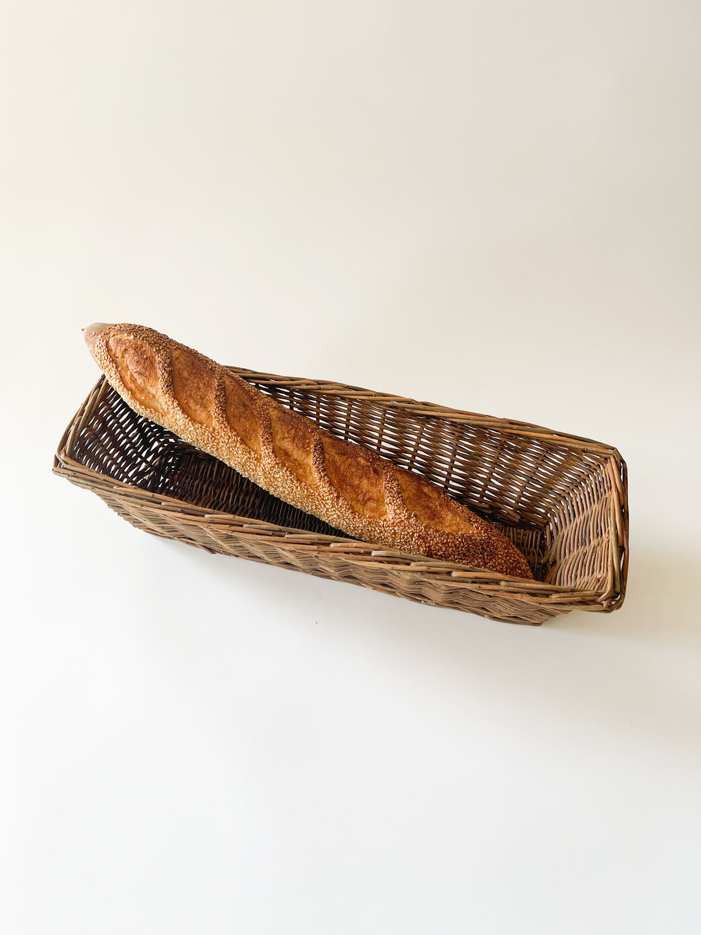 Vintage French Wicker Baguette Basket