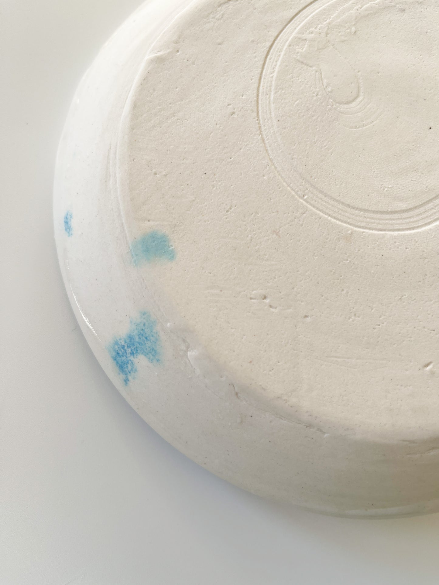 Vintage Studio Pottery Blue Leaf Chamberstick