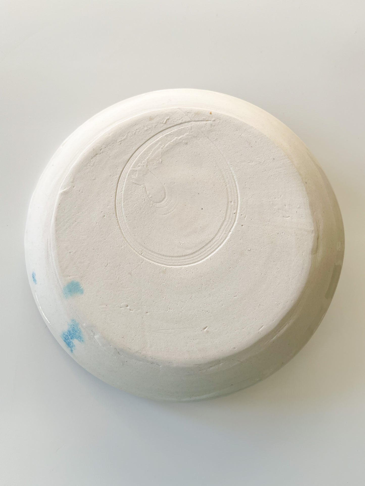 Vintage Studio Pottery Blue Leaf Chamberstick