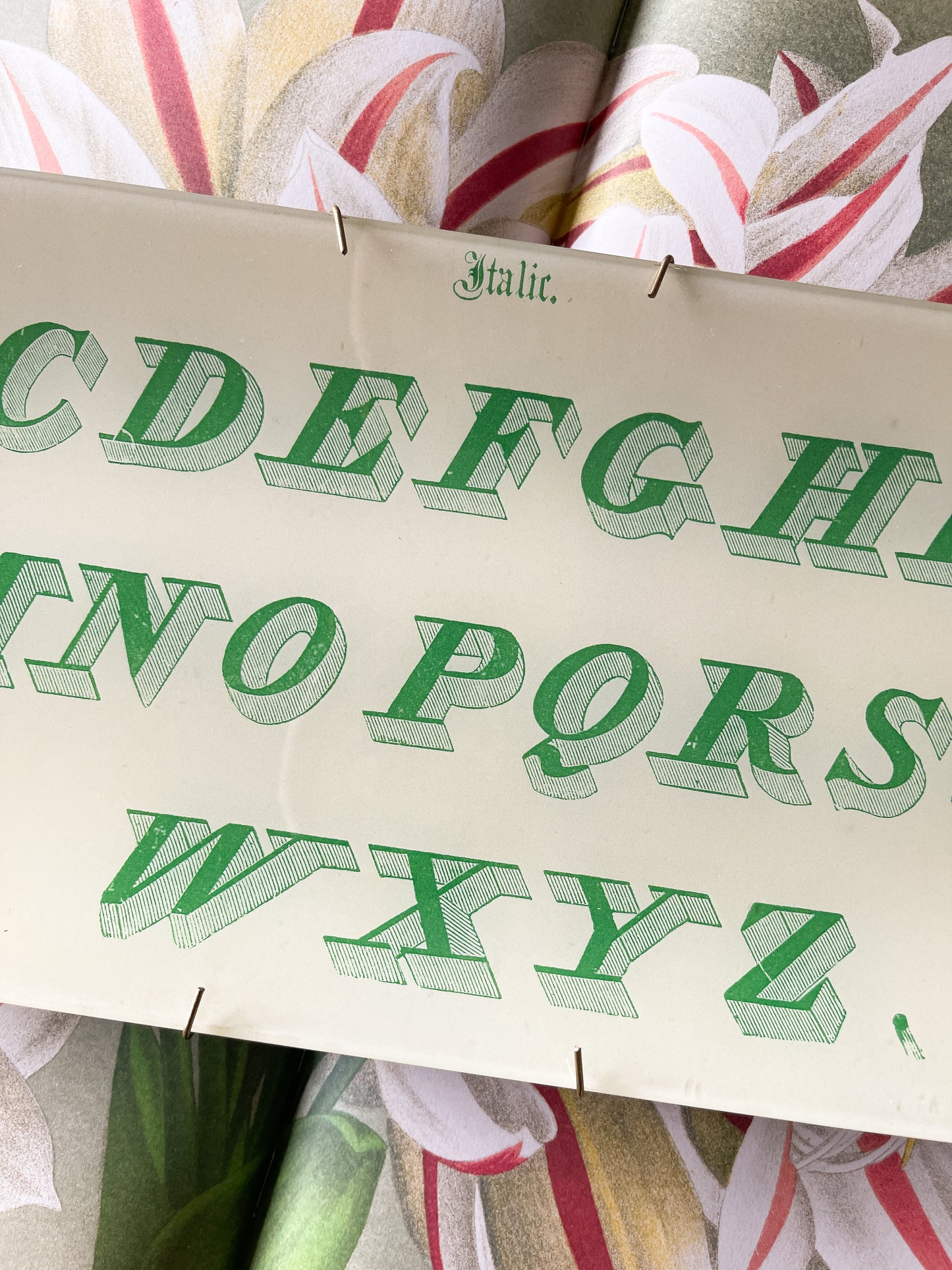 John Derian Decoupage Glass Alphabet Tray