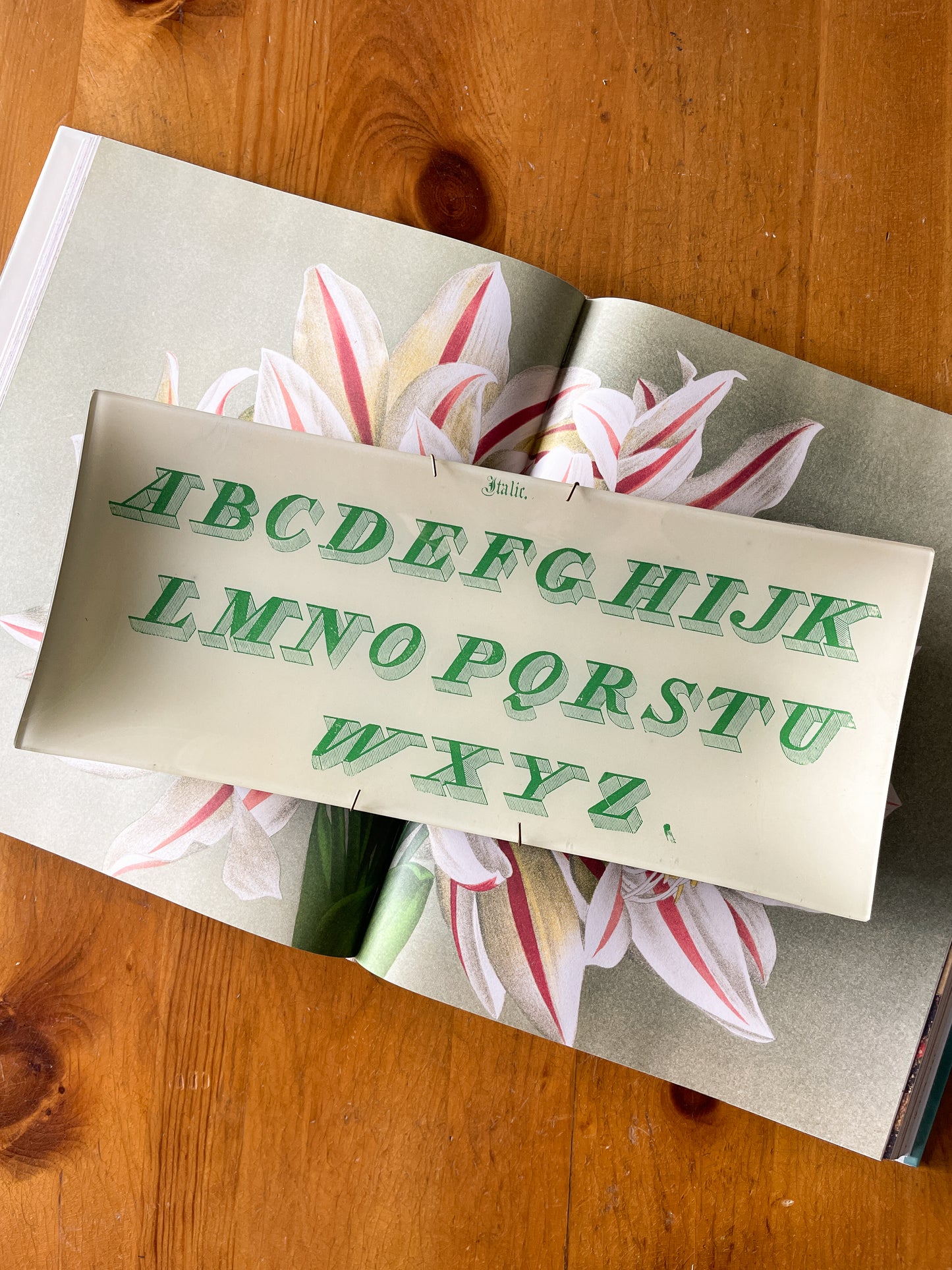 John Derian Decoupage Glass Alphabet Tray