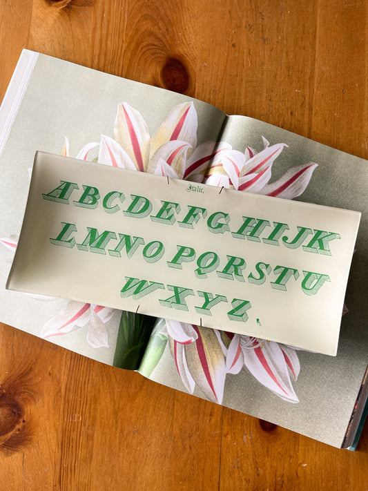 John Derian Decoupage Glass Alphabet Tray