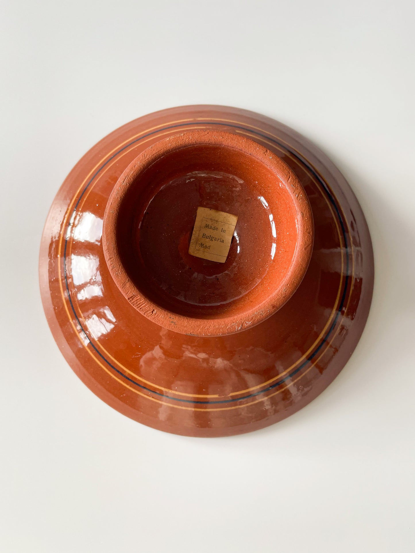 Vintage Bulgarian Troyan Pottery Pedestal Bowl