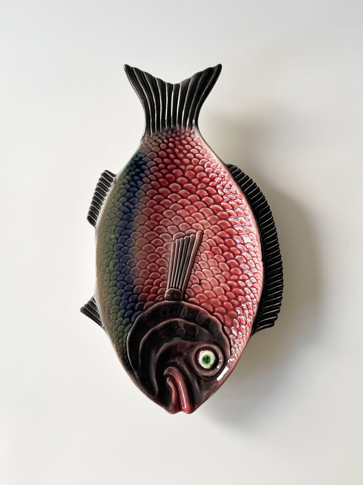 Vintage F. Mendes Portuguese Majolica Fish Platter