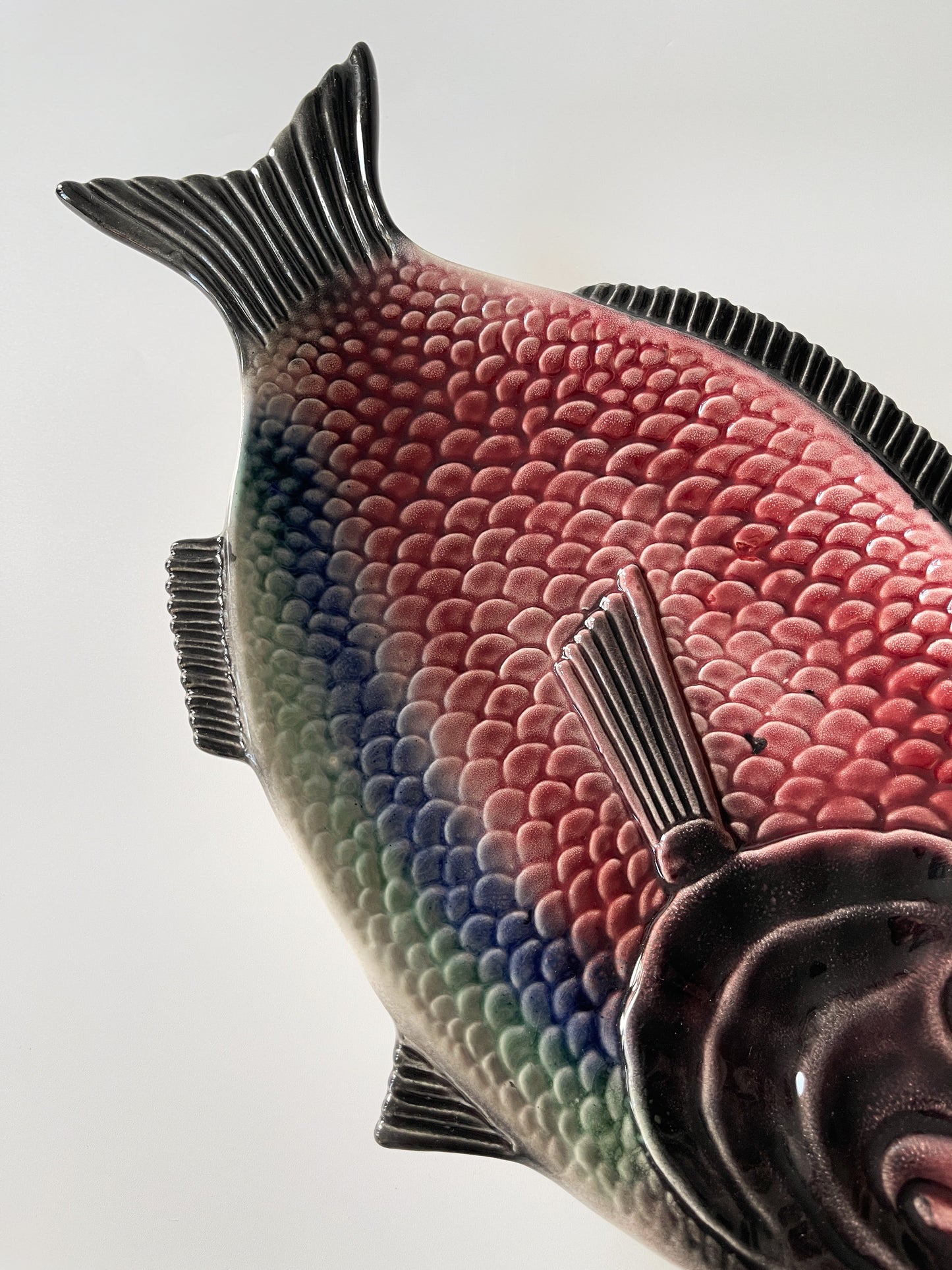 Vintage F. Mendes Portuguese Majolica Fish Platter