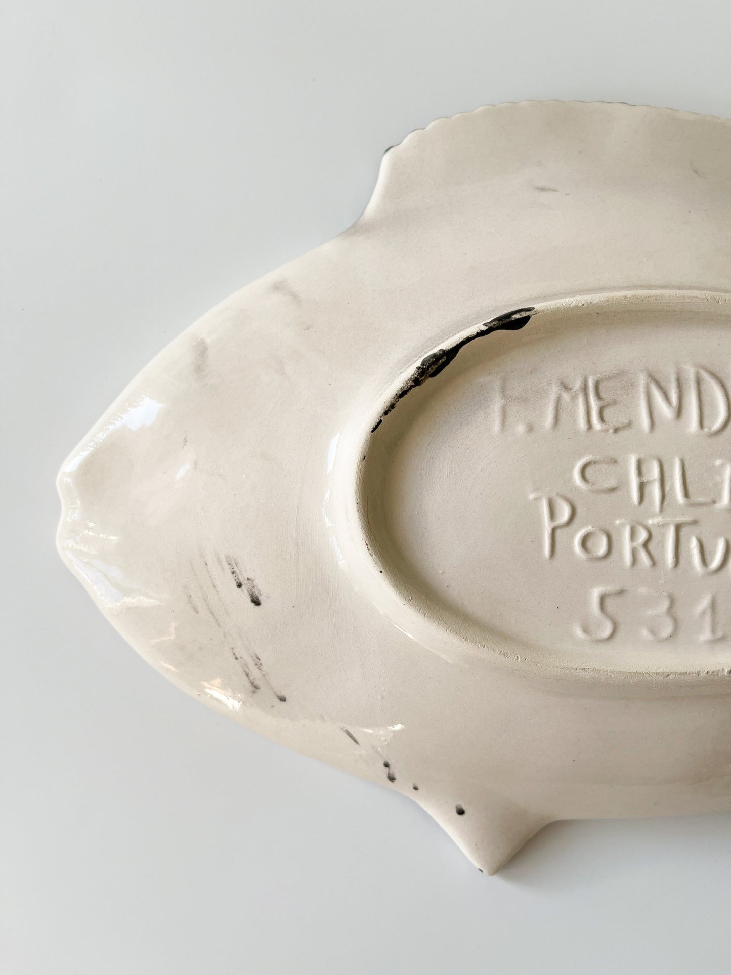 Vintage F. Mendes Portuguese Majolica Fish Platter