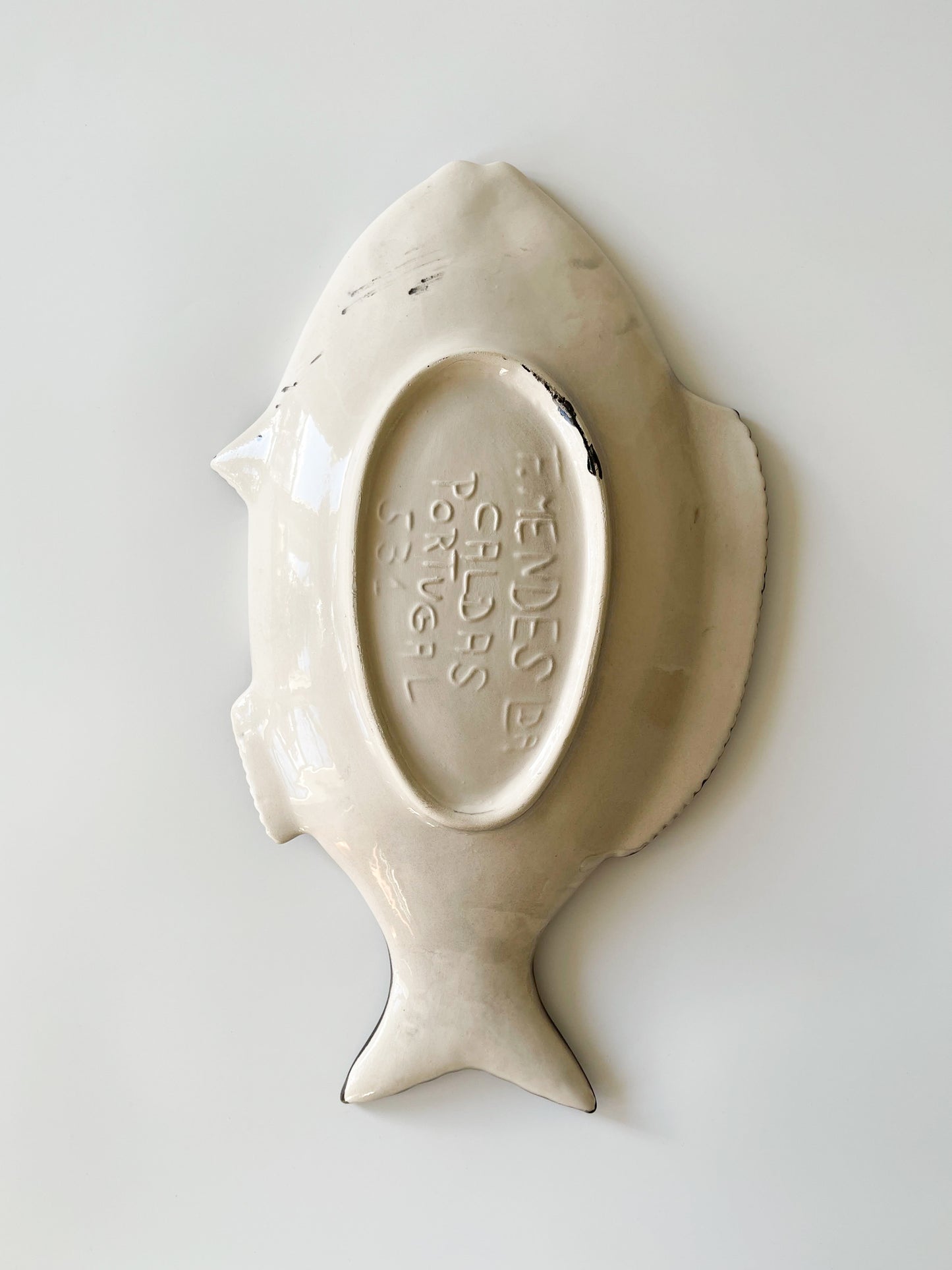 Vintage F. Mendes Portuguese Majolica Fish Platter