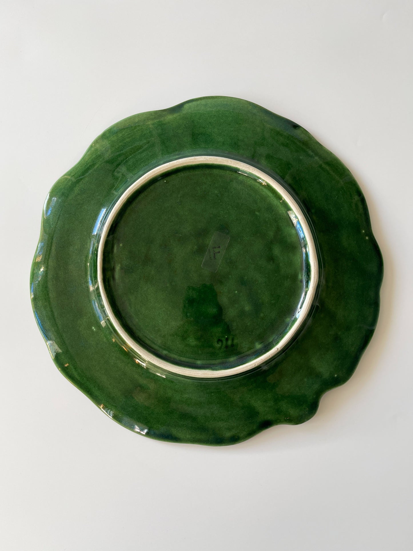 Vintage Majolica Cabbage Leaf Platter