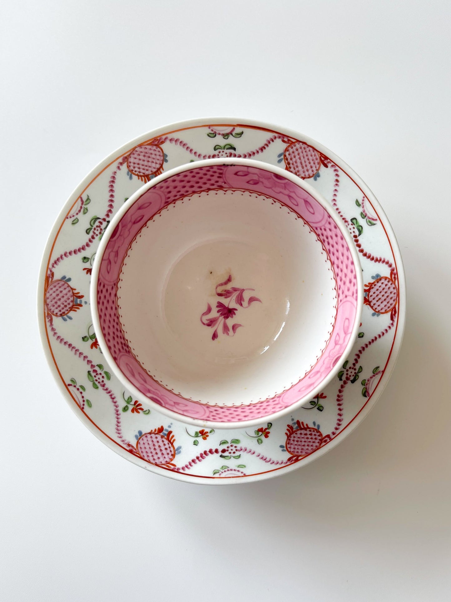 Antique English Porcelain Tea Bowl & Saucer
