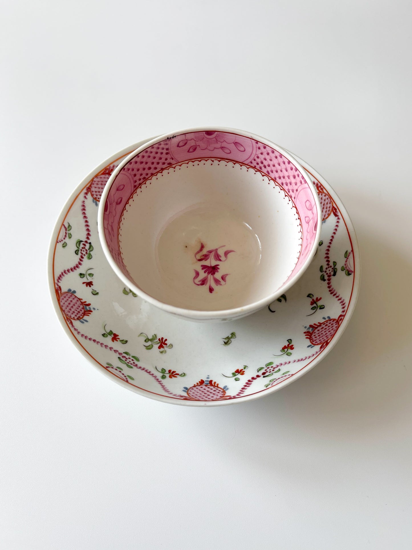 Antique English Porcelain Tea Bowl & Saucer