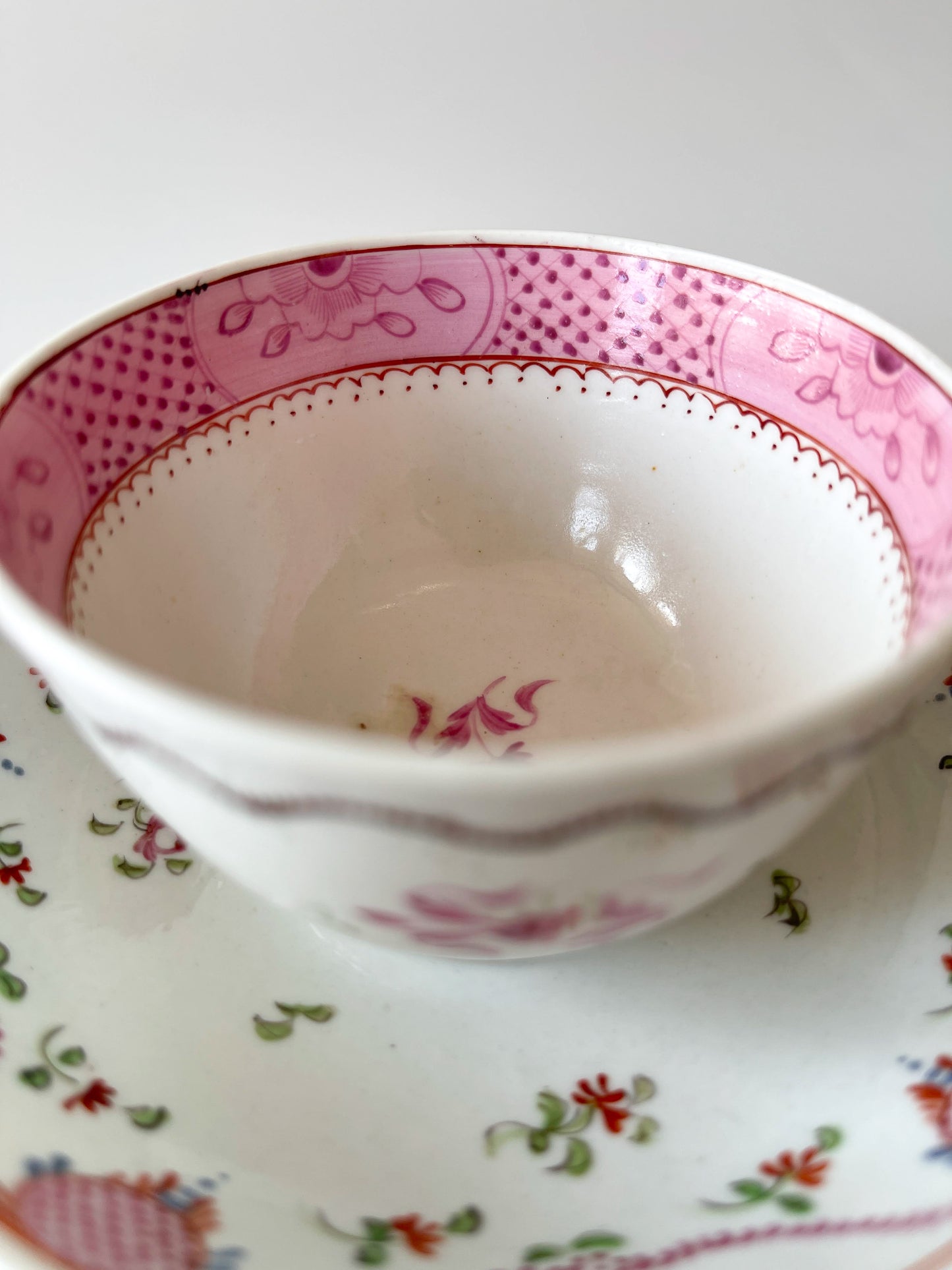 Antique English Porcelain Tea Bowl & Saucer