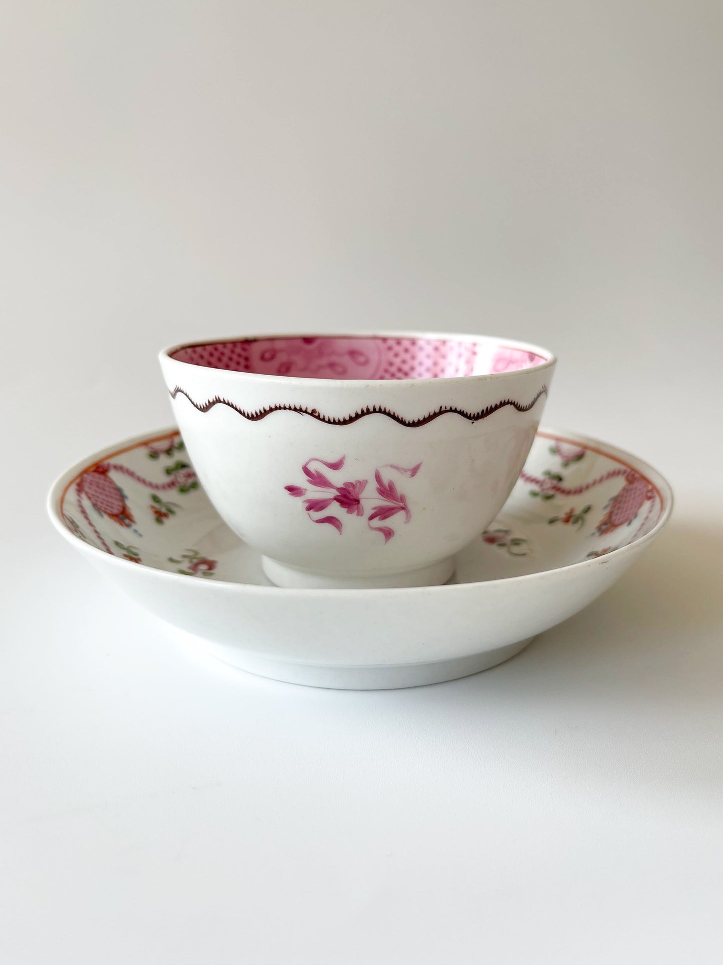 Antique English Porcelain Tea Bowl & Saucer