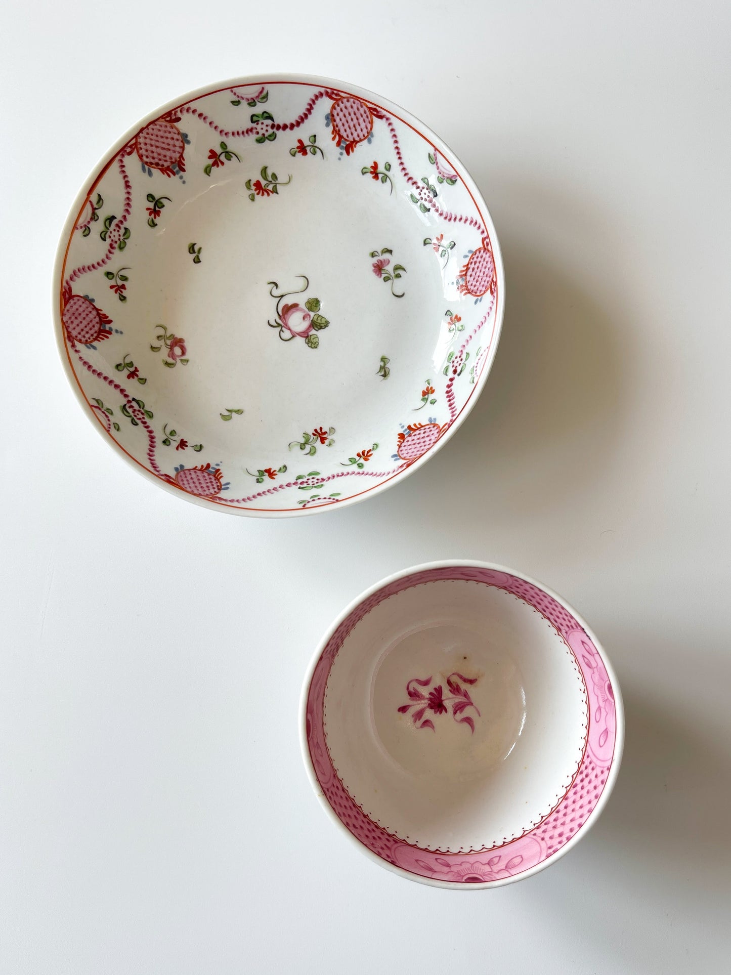 Antique English Porcelain Tea Bowl & Saucer