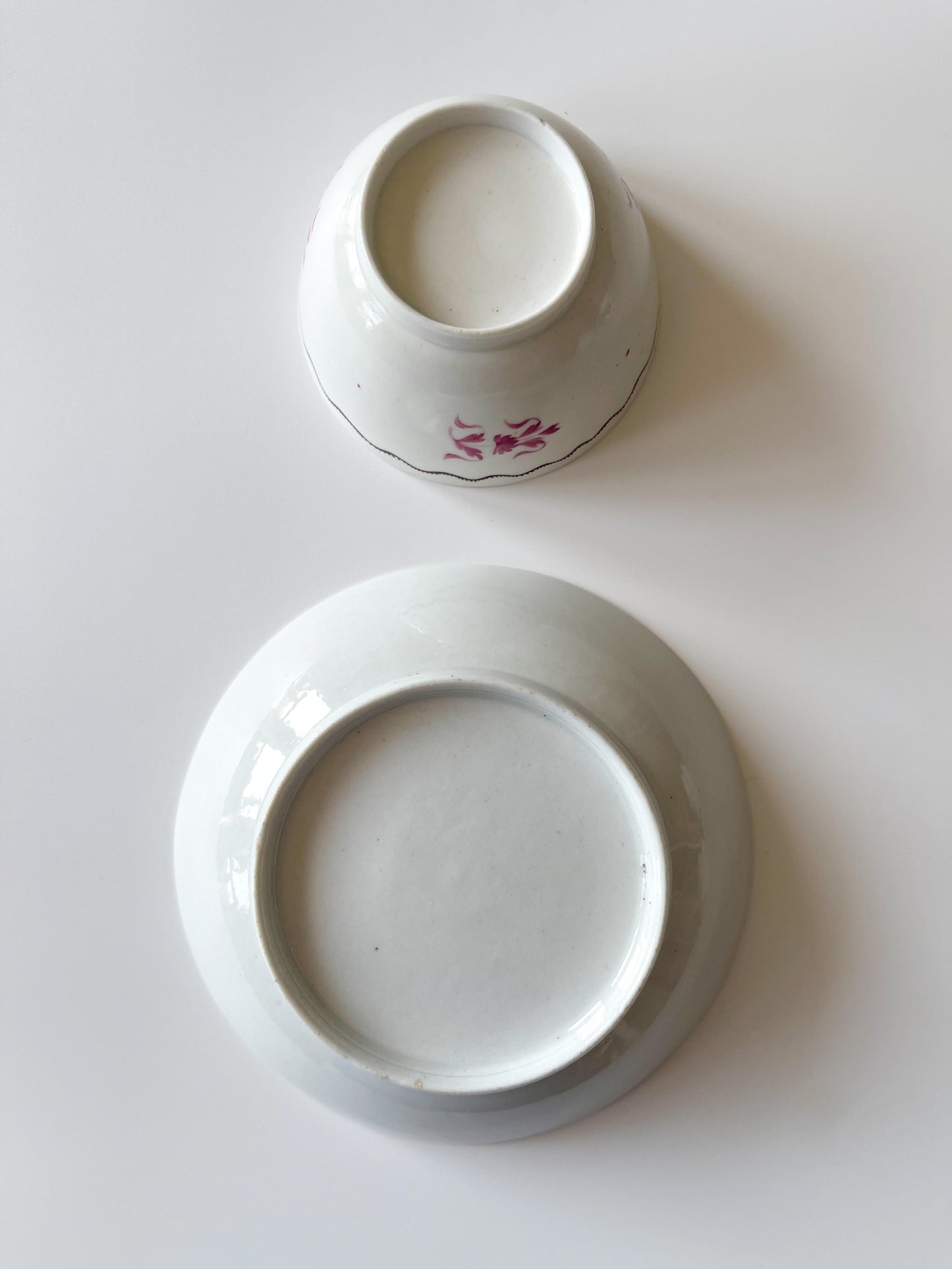 Antique English Porcelain Tea Bowl & Saucer