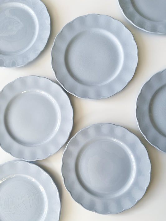 Vintage Grindley Lupin Blue Petalware Salad Plate Set