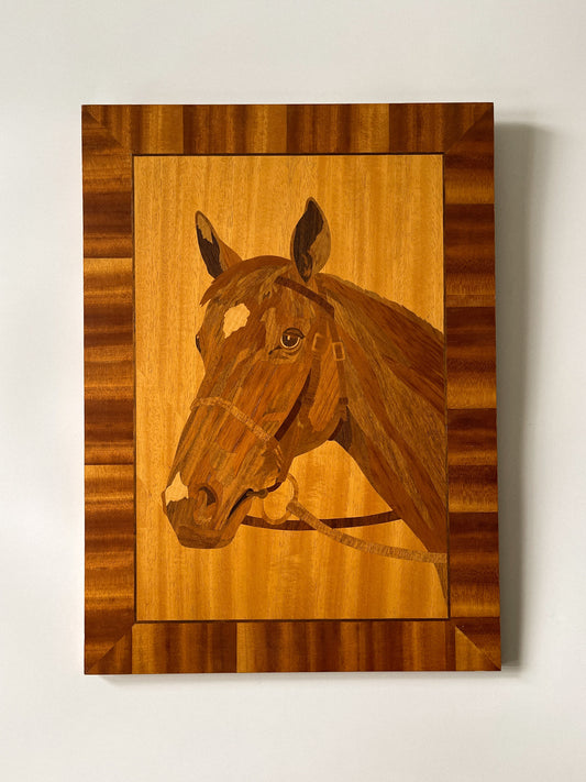 The Favourite by C. V. Court 1978 Marquetry Horse Portrait
