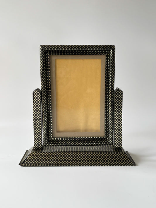 Art Deco Metal Checkerboard Swivel Picture Frame