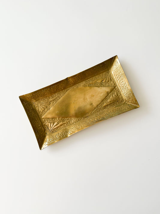 Vintage Brass Rectangular Catchall Tray