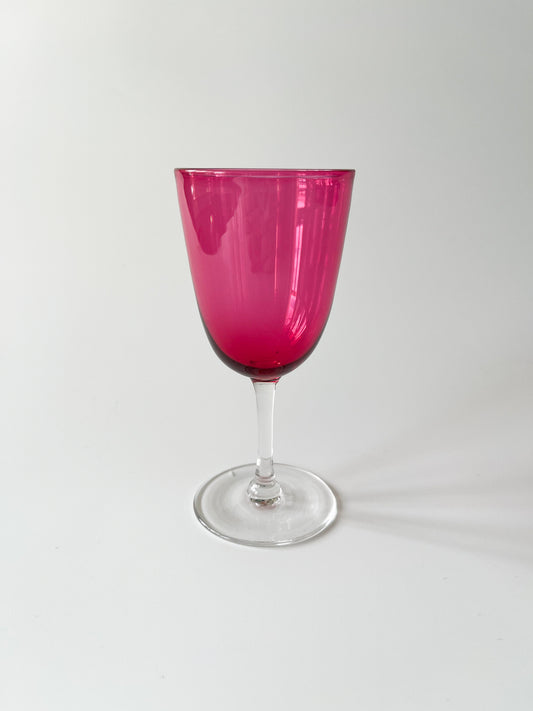 Antique Cranberry Crystal Sherry Glasses