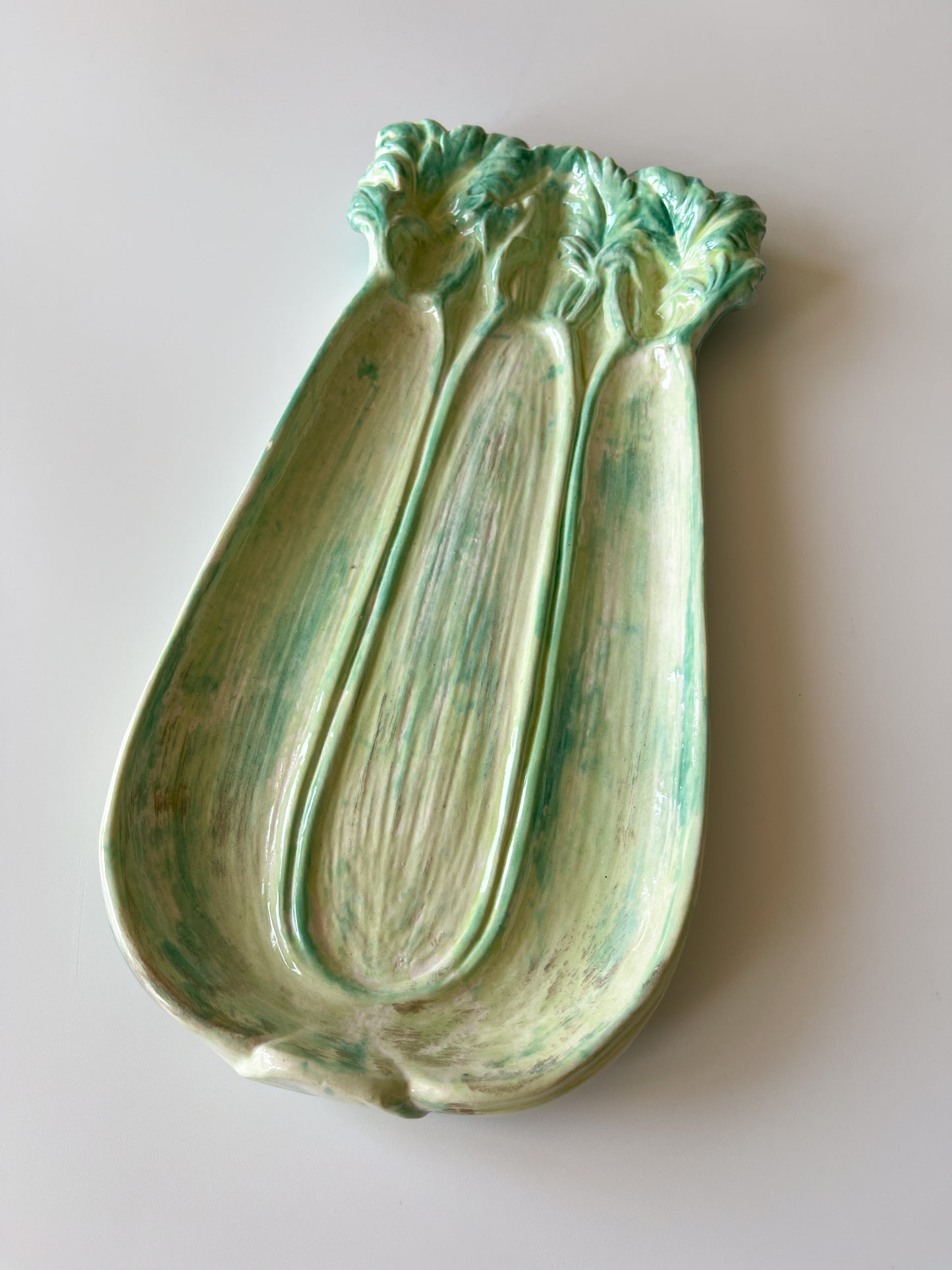 Vintage Hand-Painted Ceramic Celery Dish