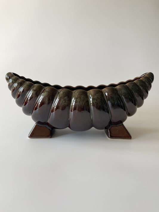 Vintage Organic Modern Footed Mantle Vase