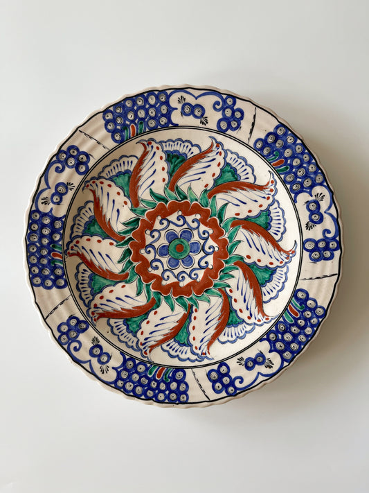 Vintage Greek Icaro Rhodes Iznik-Style Ceramic Charger