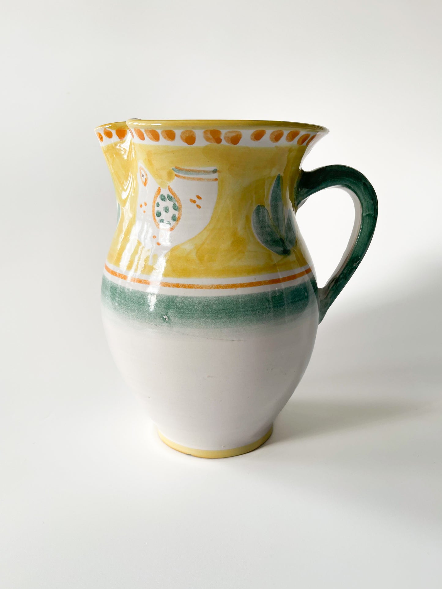 Vintage Vietri Solimene Italian Ceramic Bird Pitcher