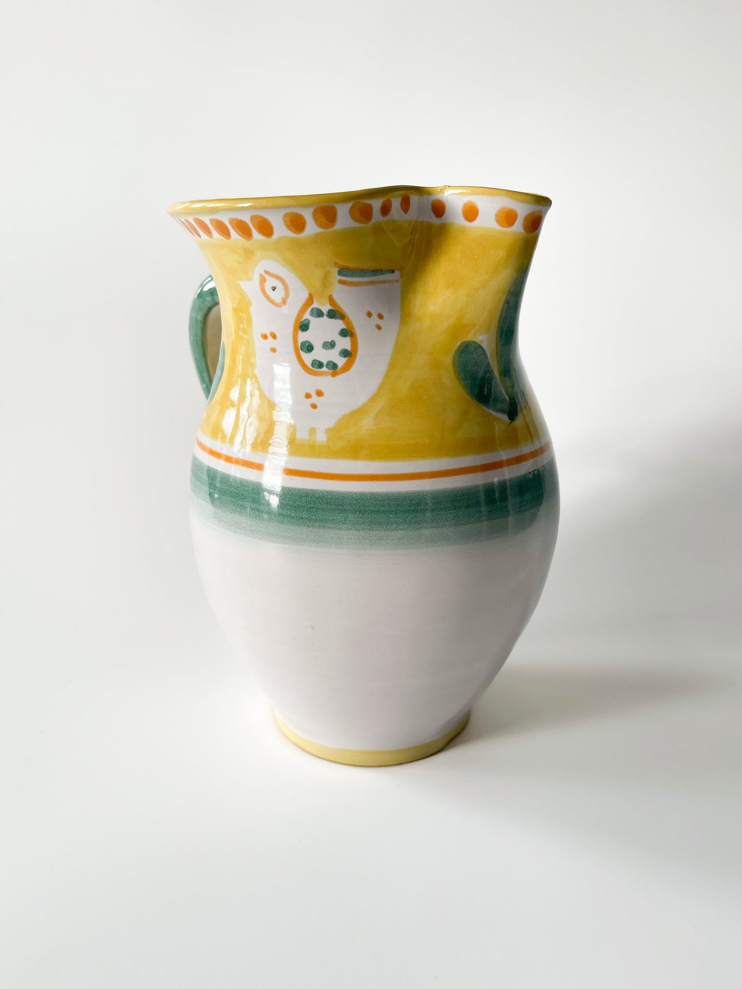 Vintage Vietri Solimene Italian Ceramic Bird Pitcher