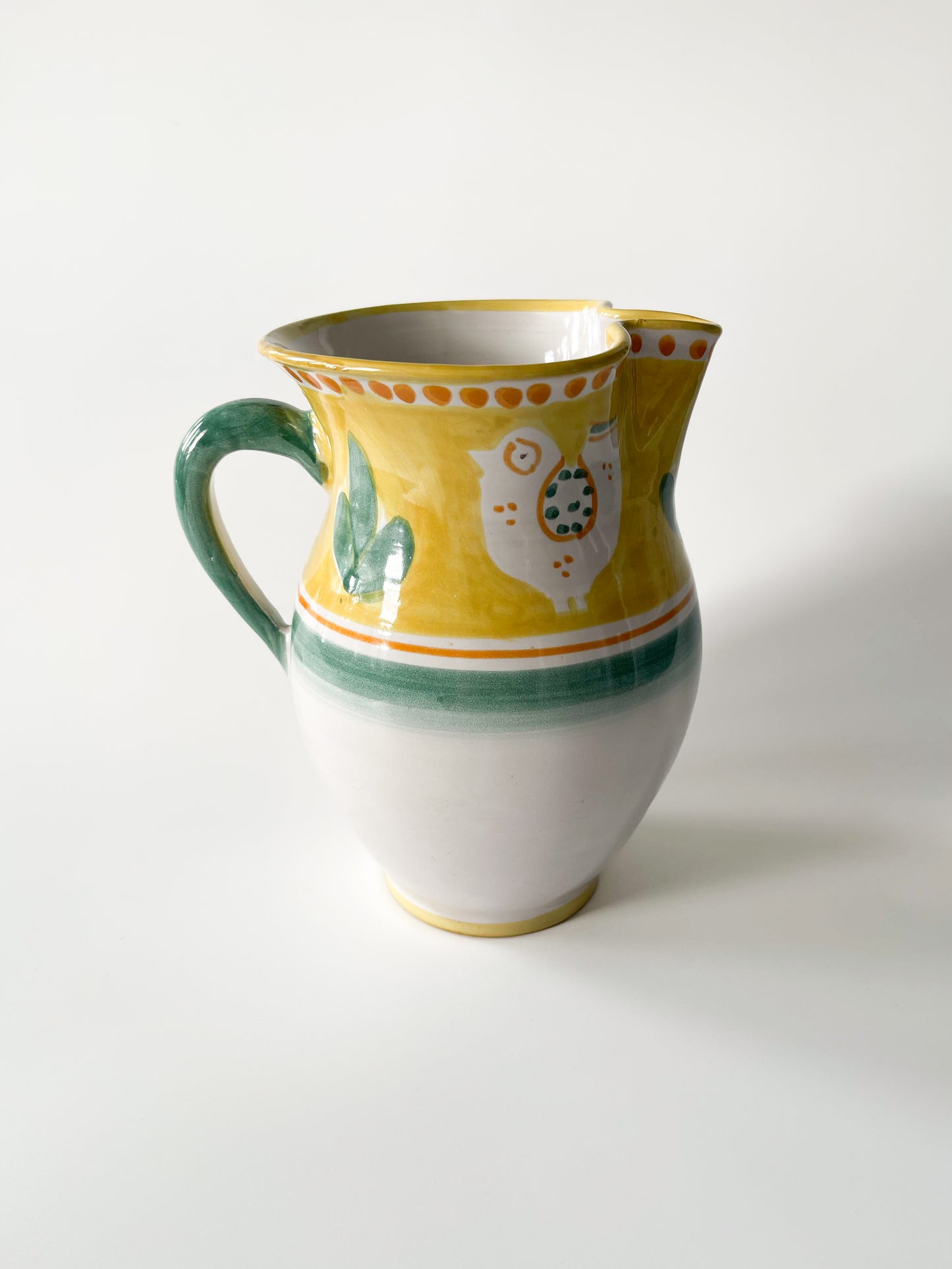 Vintage Vietri Solimene Italian Ceramic Bird Pitcher