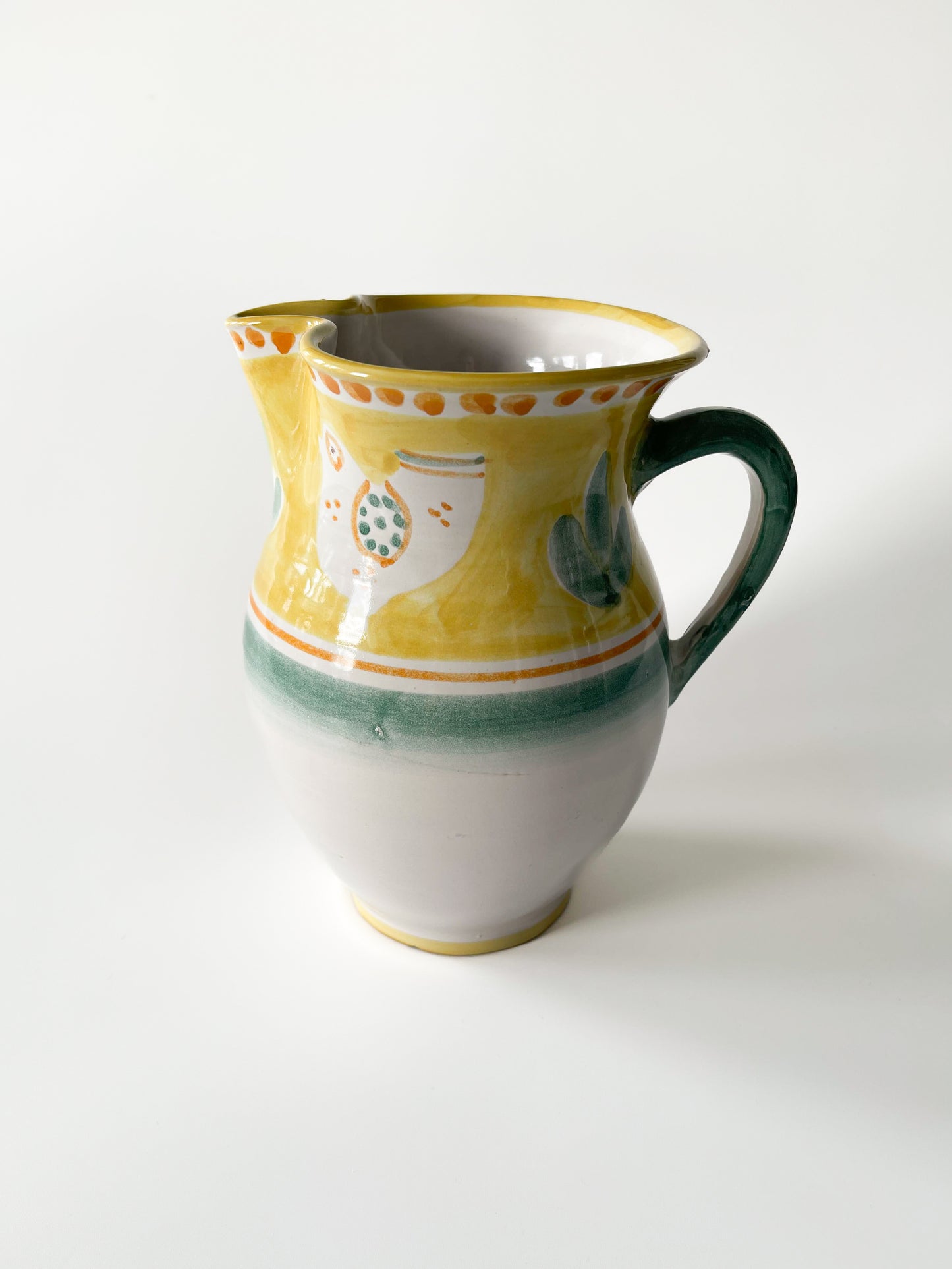 Vintage Vietri Solimene Italian Ceramic Bird Pitcher