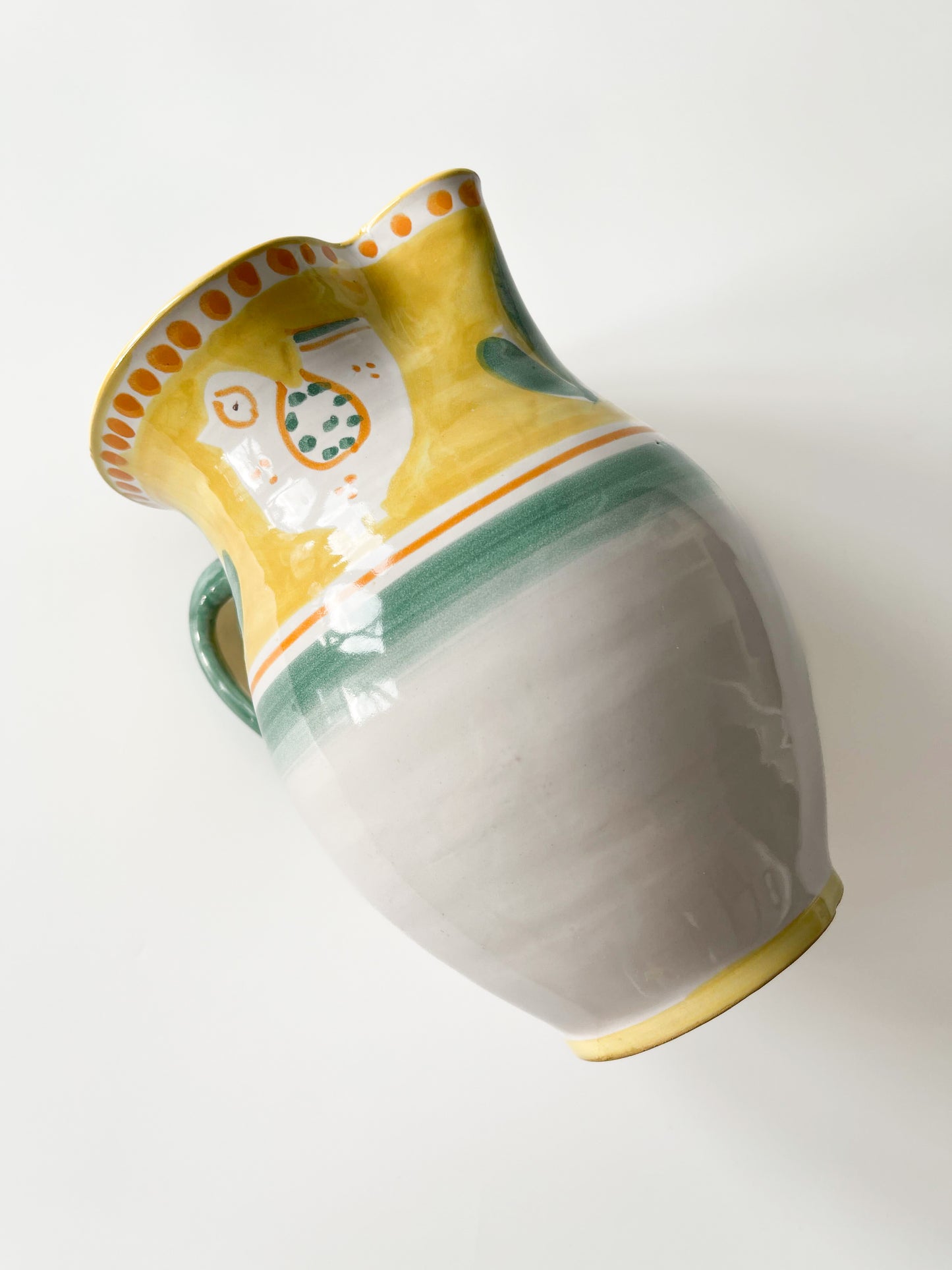 Vintage Vietri Solimene Italian Ceramic Bird Pitcher