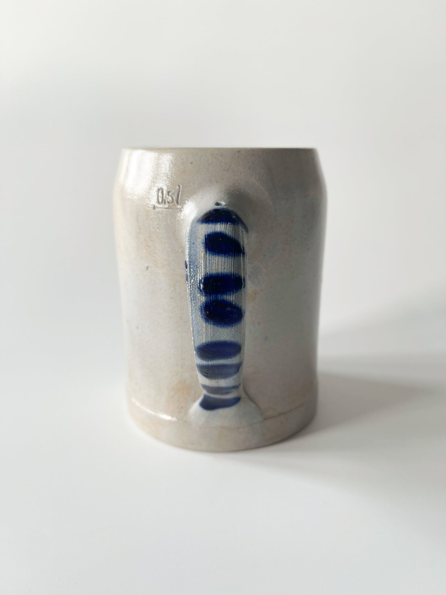 Vintage German Salt Glazed Stoneware Beer Stein 0.5L