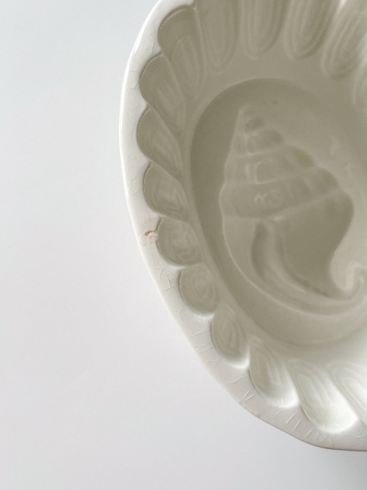Antique Cetem Ware Seashell Jelly Mould