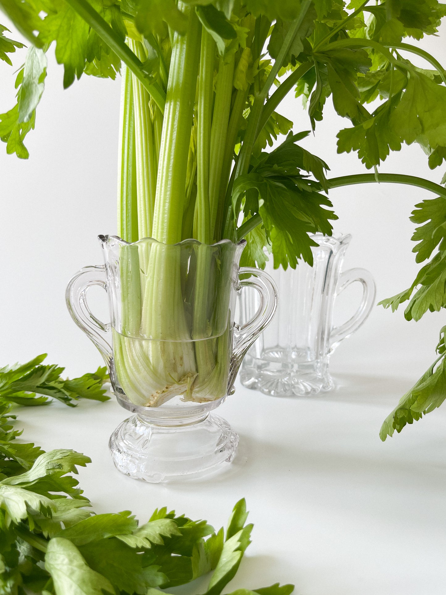 Antique EAPG Footed Celery Vase Spooner