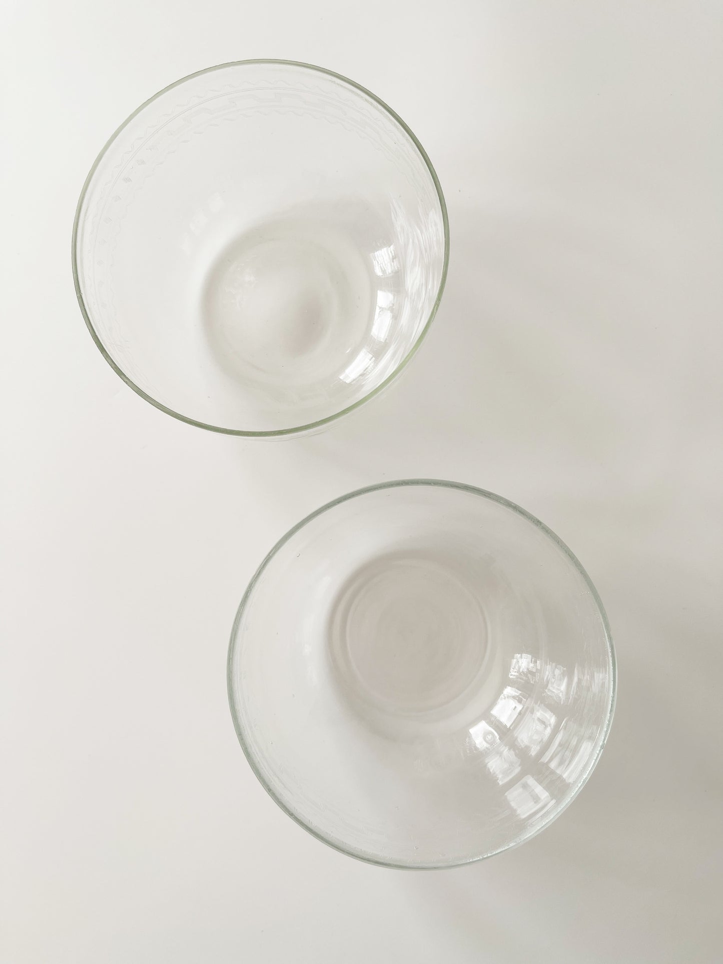 Antique Victorian Etched Glass Finger Bowls