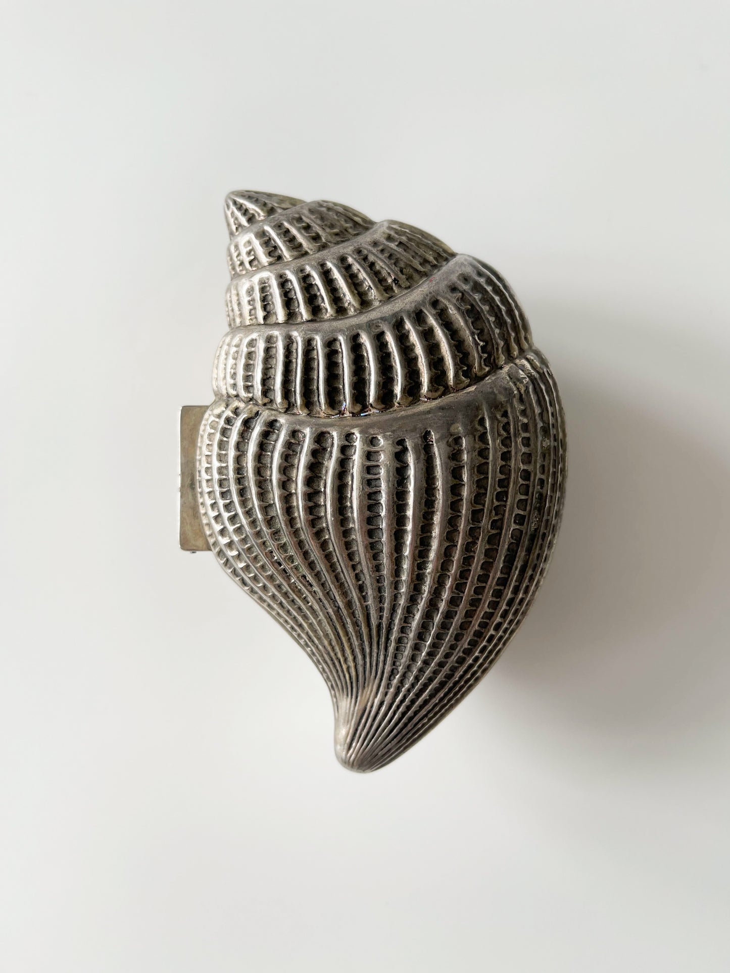 Vintage Italian Silver Plated Shell Trinket Box