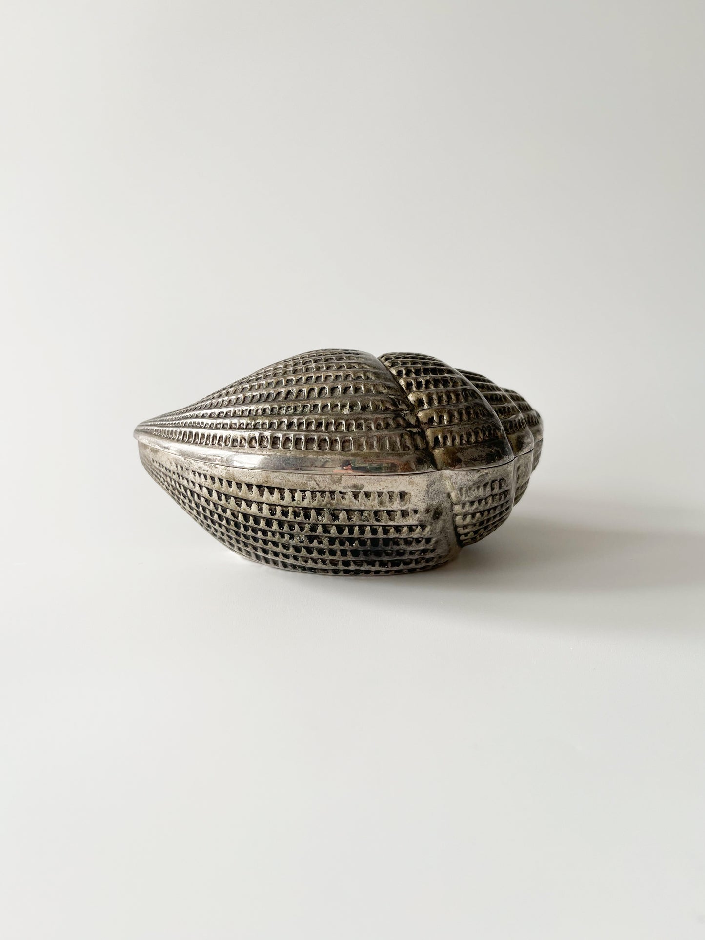 Vintage Italian Silver Plated Shell Trinket Box