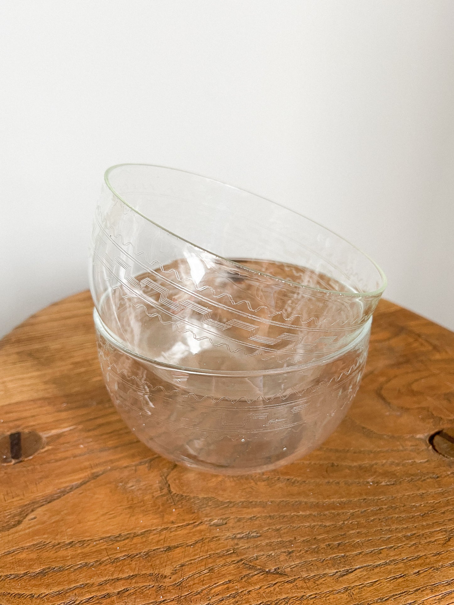 Antique Victorian Etched Glass Finger Bowls