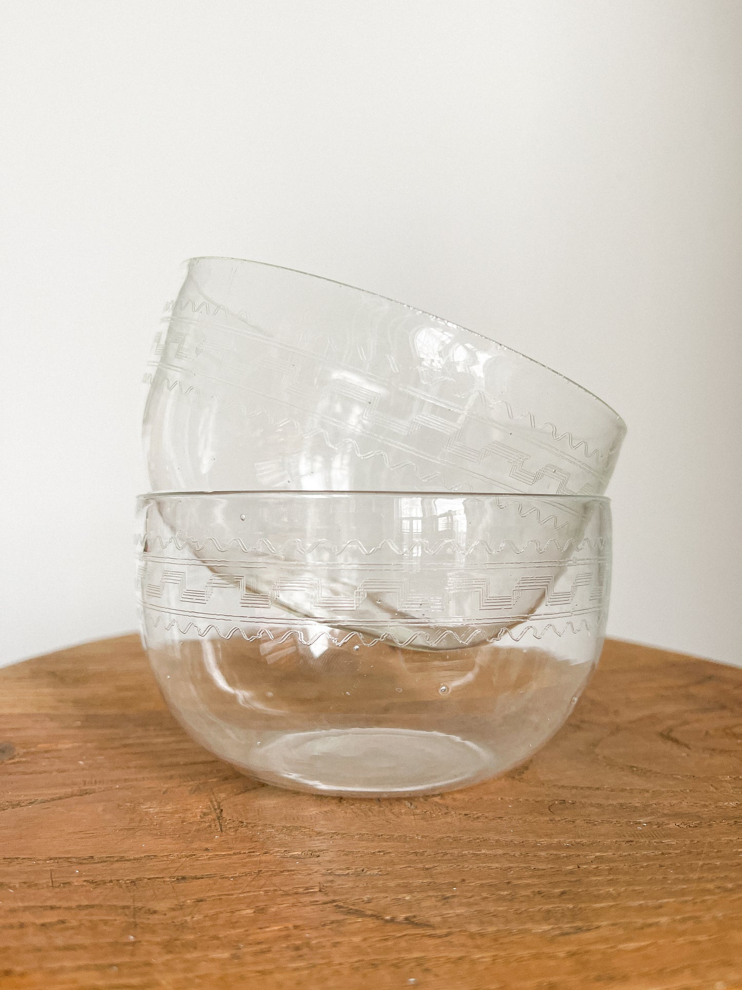 Antique Victorian Etched Glass Finger Bowls