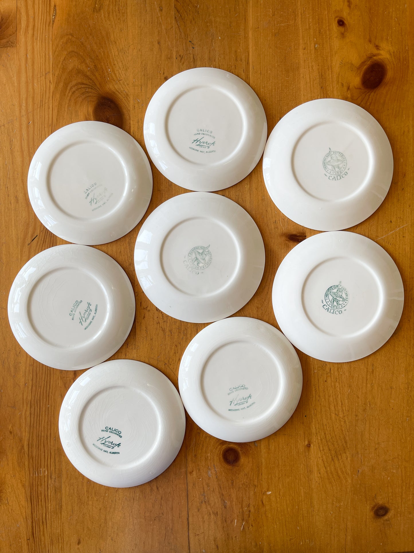 Vintage Hycroft Calico Yellow Plaid Tableware Set
