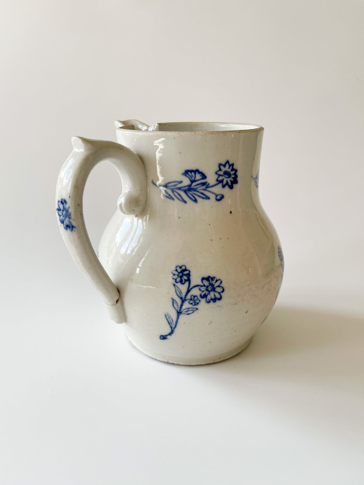 Antique Saint-Uze French Stoneware Pitcher