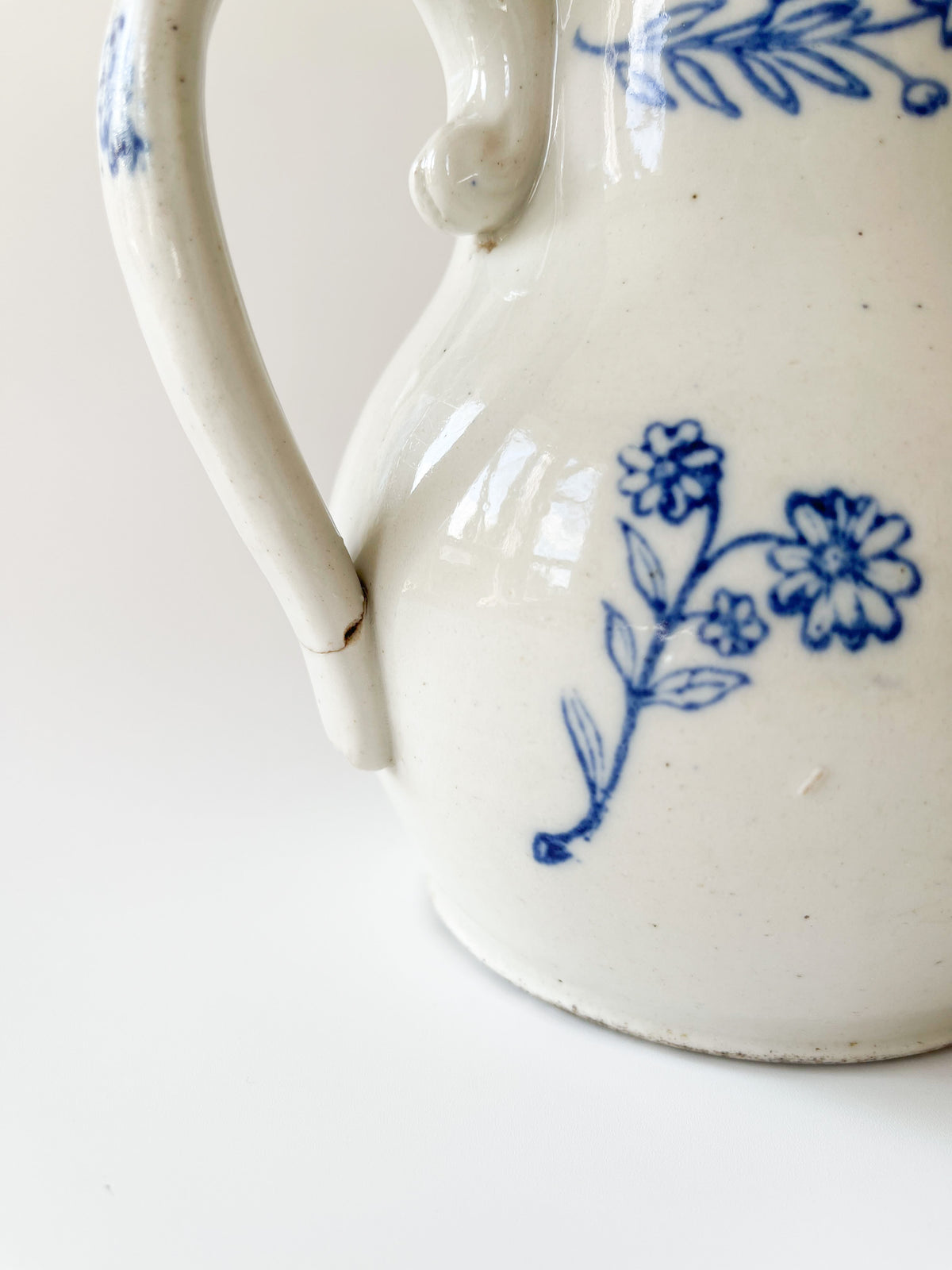 Antique Saint-Uze French Stoneware Pitcher